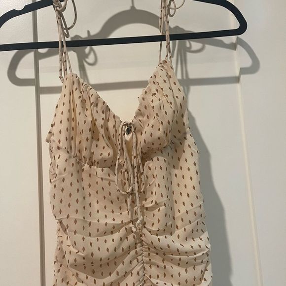 Cotton Candy LA Tan Ruched Mini Dress - Picture 5 of 7